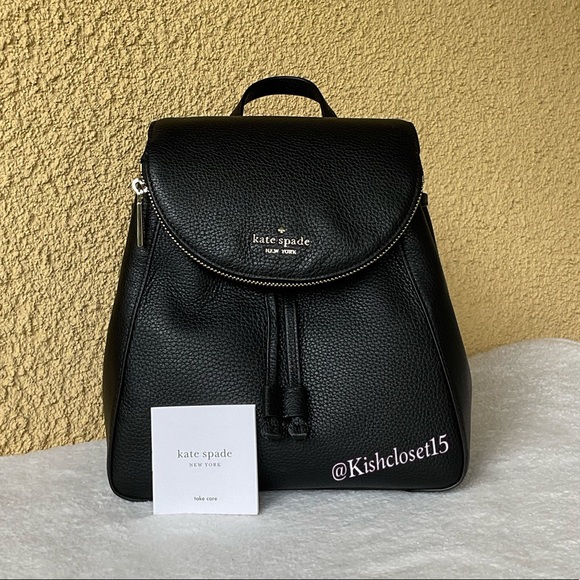 SOLD! NWT Kate Spade Leila Medium Leather Flap Backpack - Picture 4 of 17